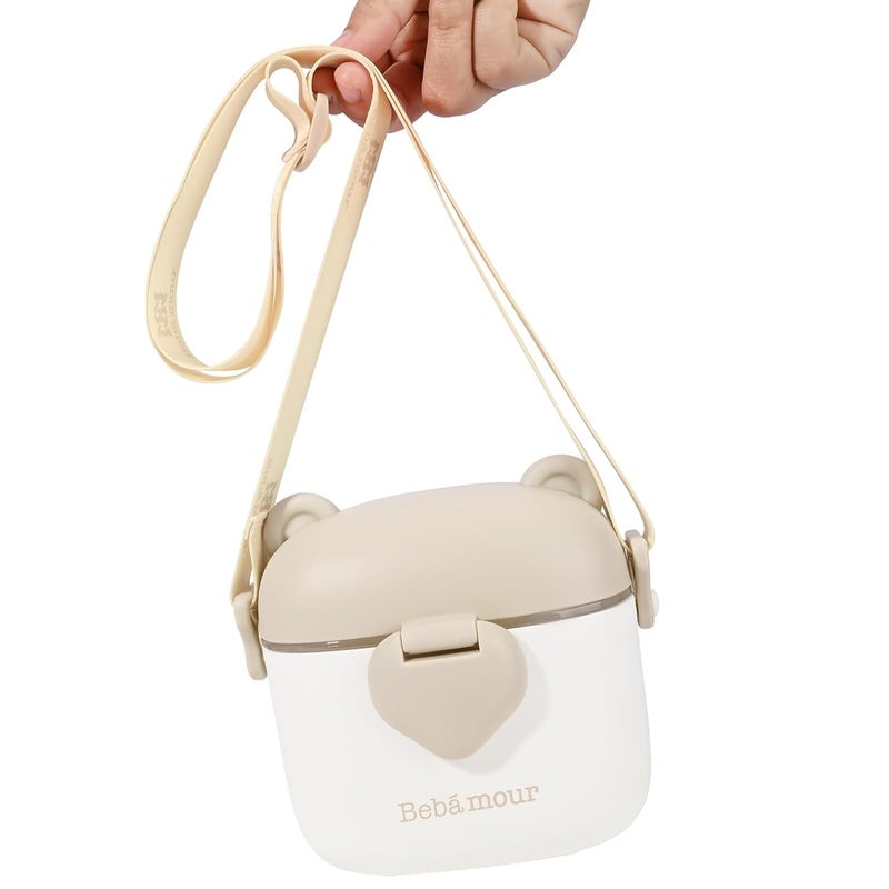 Bebamour Snack Box For Kids & Toddlers 3 Compartment Divided Food Storage Containers Food Storage Containers With Lids&Strap Snack Boxes for Go out,School, and Travel (New Coffee Cow) - Image 5